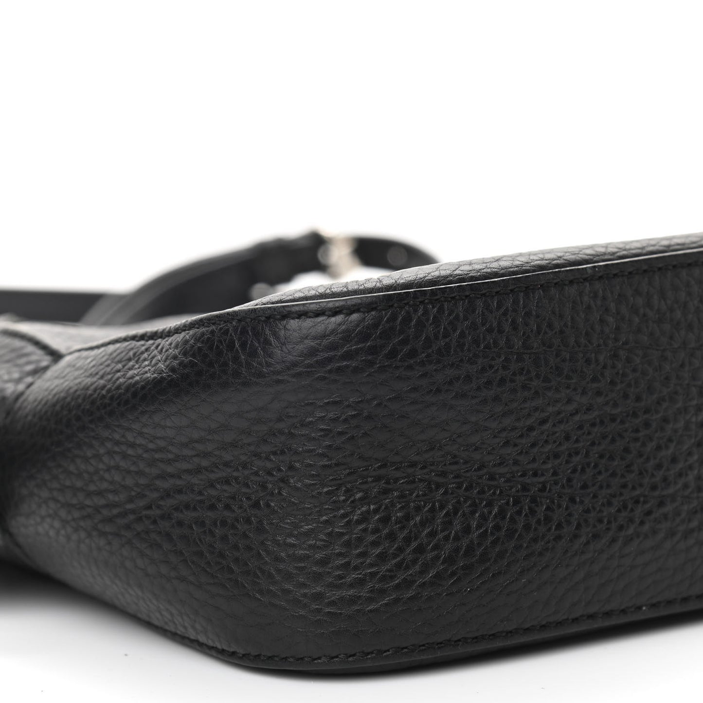 Pebbled Calfskin Studded Small Soho Disco Bag Black