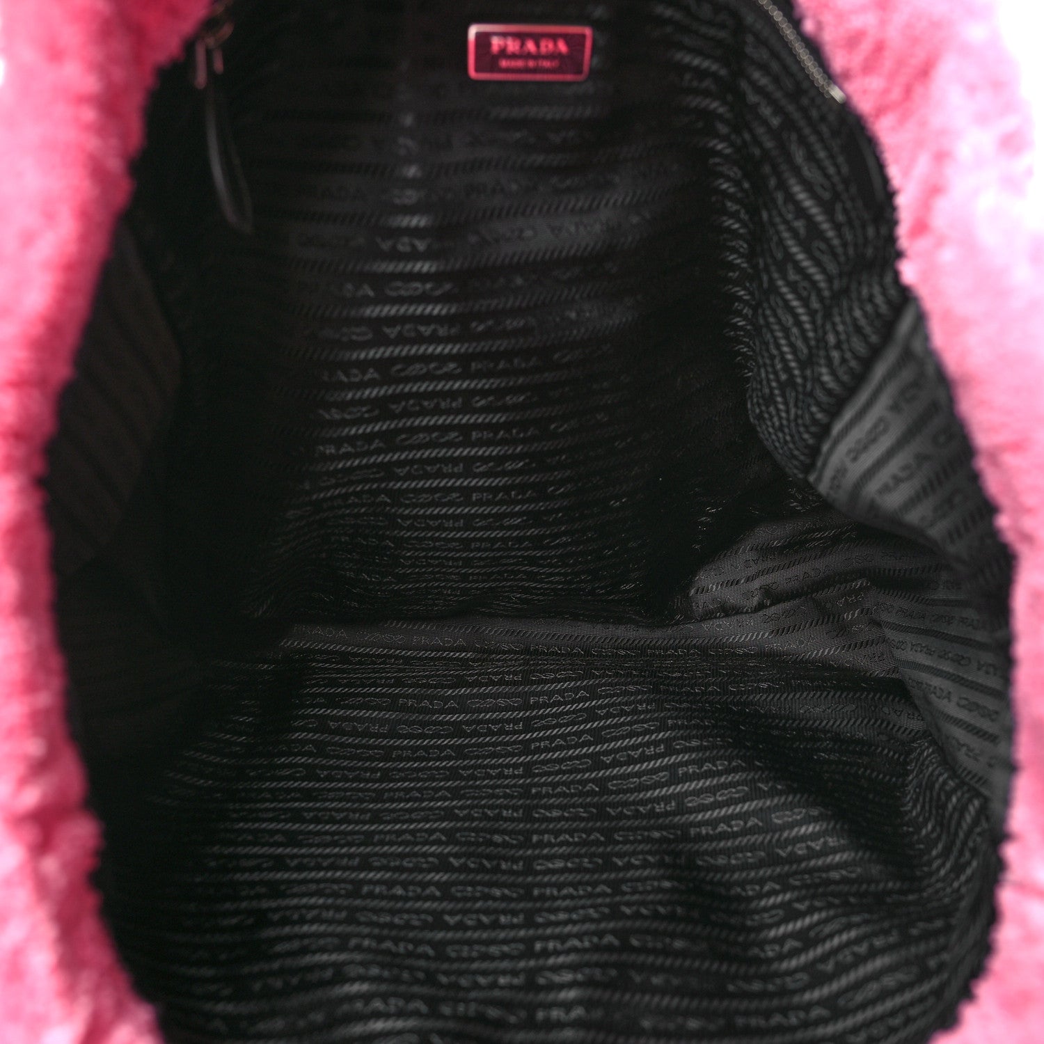 Prada Terry Cloth Tote Bag Petalo Black 5 of 8