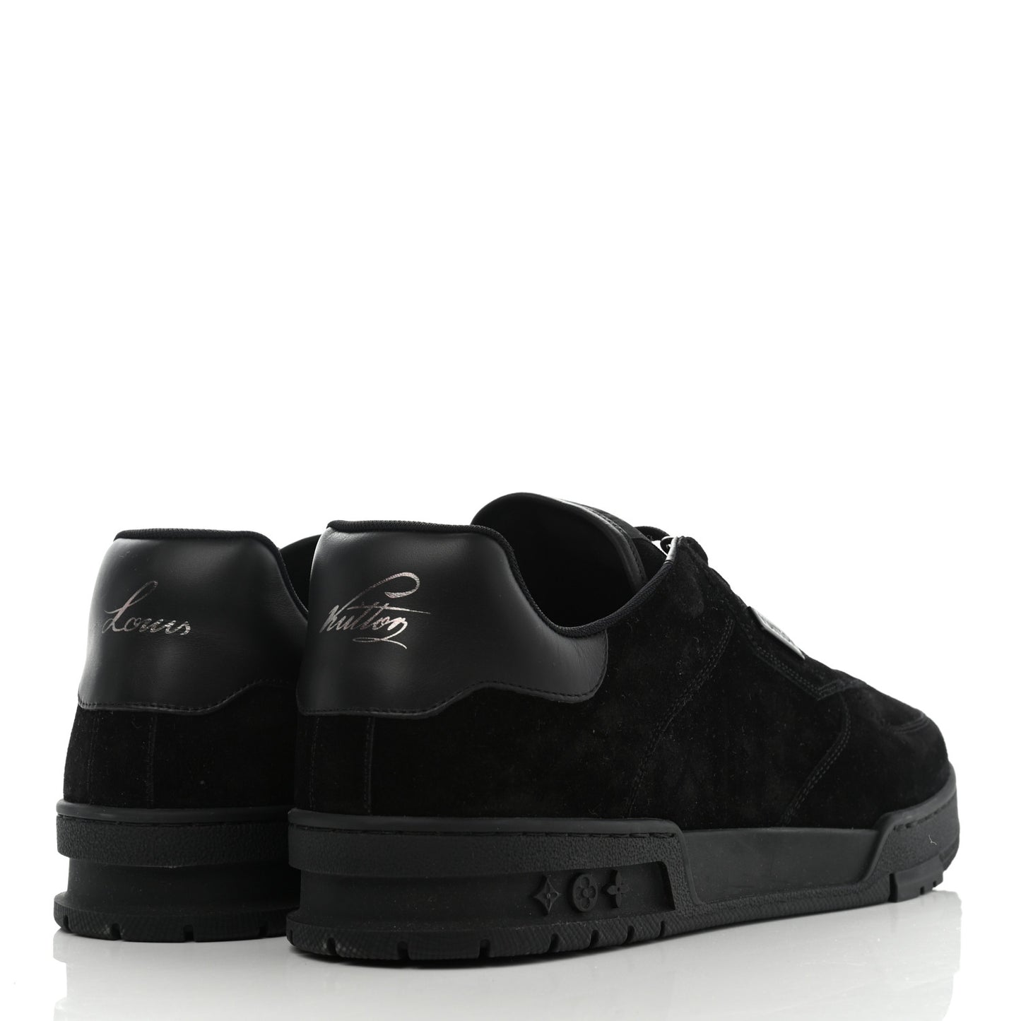 Suede Mens LV Trainer Sneakers 10 Black