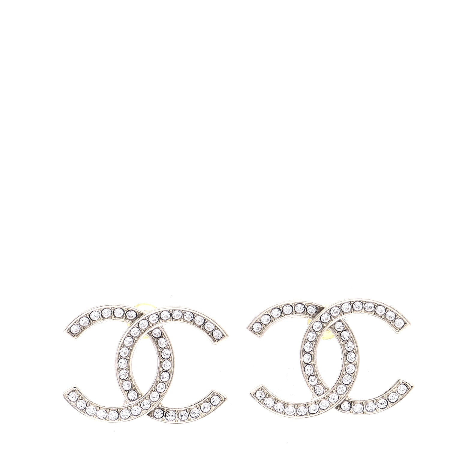 Chanel Crystal Large CC Earrings Gold 1 of 6