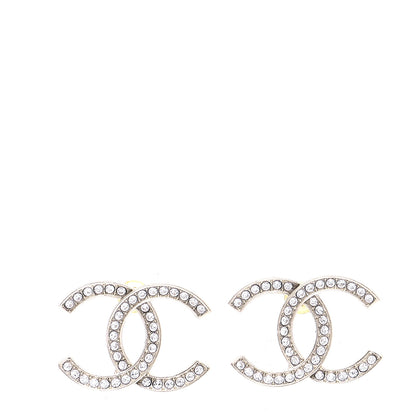 Chanel Crystal Large CC Earrings Gold 1 of 6