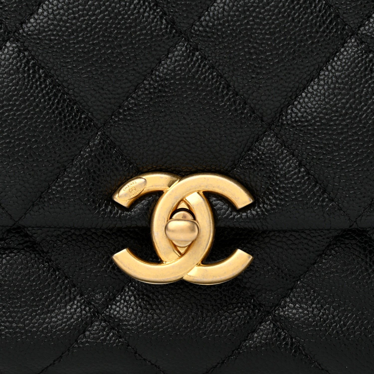 Chanel Shiny Caviar Quilted Large Chain Melody Flap Black 7 of 10