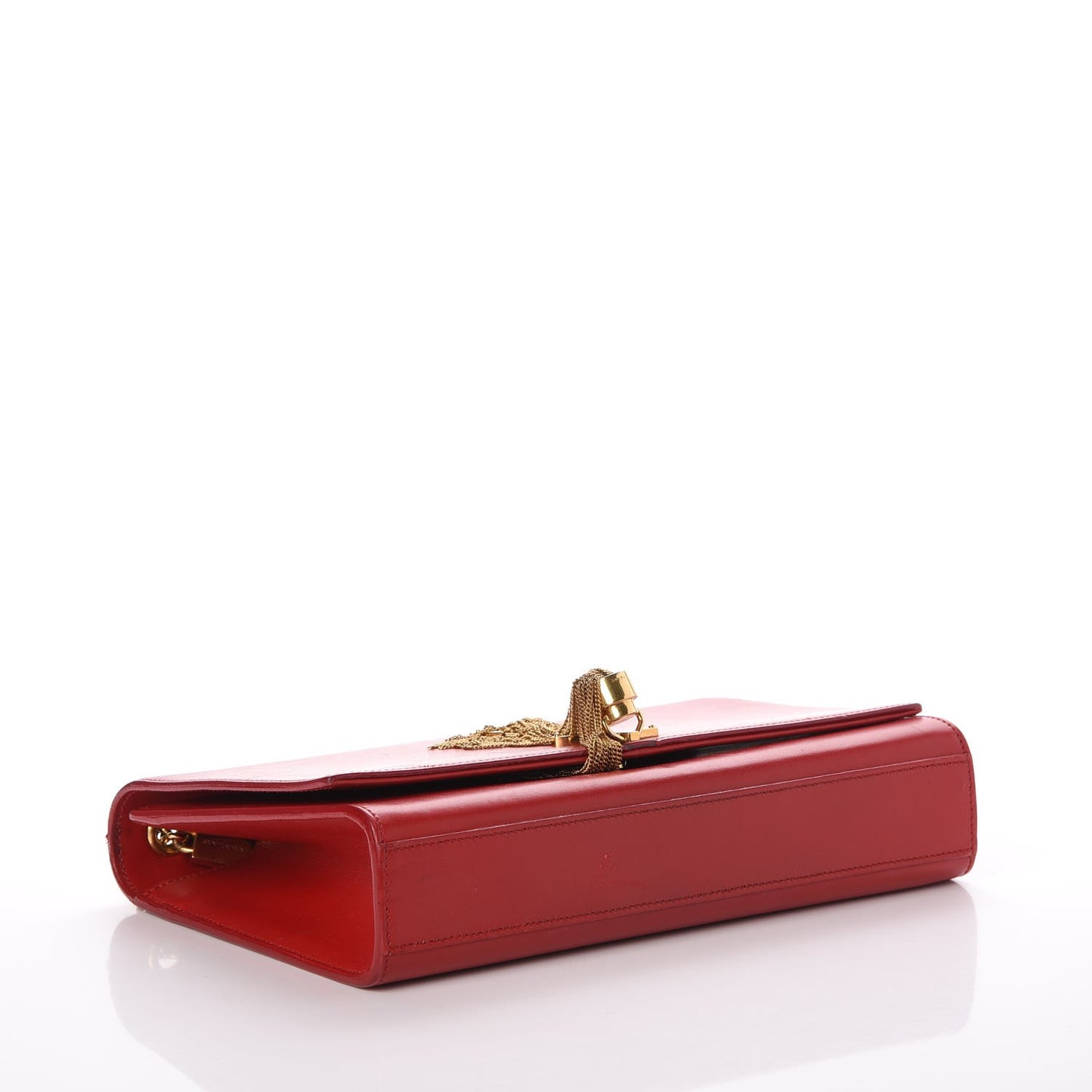 Smooth Calfskin Medium Classic Monogram Kate Tassel Satchel Lipstick Red