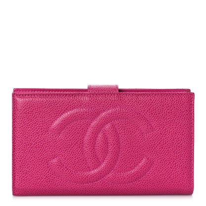 Chanel Caviar Timeless CC French Wallet Dark Pink 1 of 13