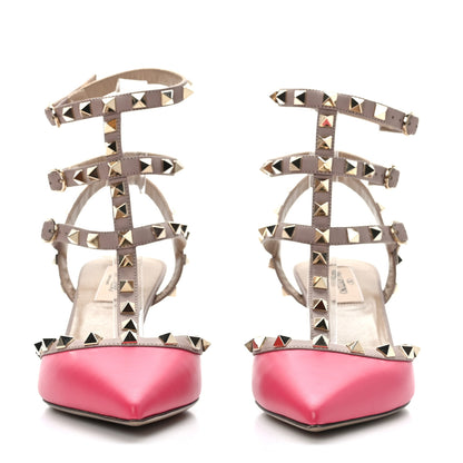 Valentino Garavani Calfskin Nappa Rockstud Ankle Strap 65mm Pumps 38 Deep Fuxia Poudre 2 of 8