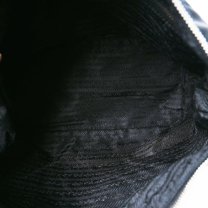 Prada Tessuto Nylon Stitched Hobo Black 5 of 12