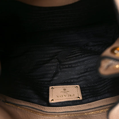 Prada Vitello Phenix Embossed Logo Hobo Caramel 5 of 10