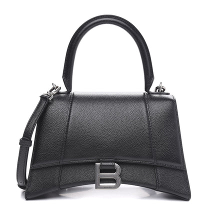 Balenciaga Grained Calfskin Small Hourglass Top Handle Bag Black 1 of 8