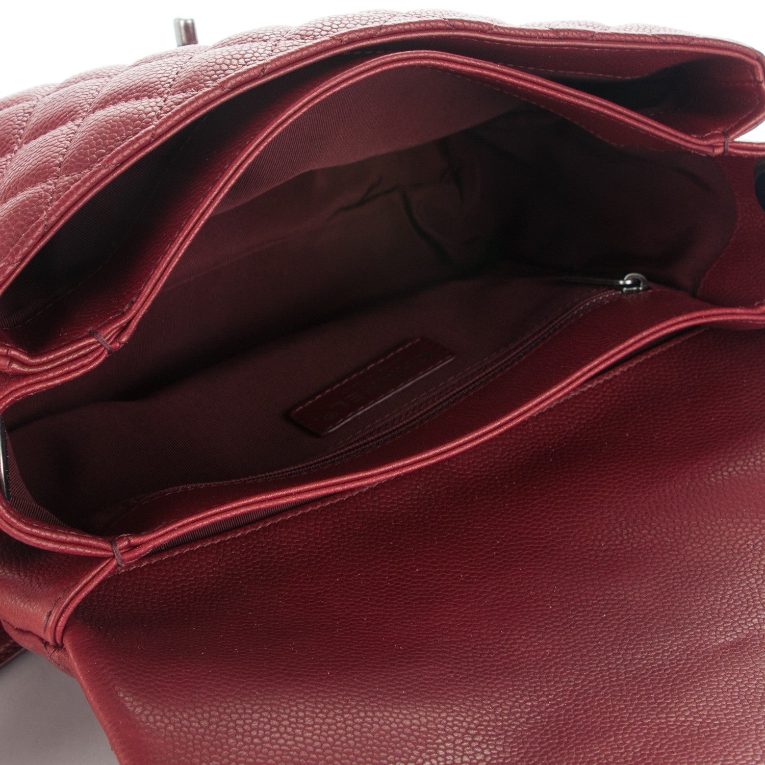 Chanel Caviar Quilted Medium Rock In Rome Single Flap Burgundy 5 of 6
