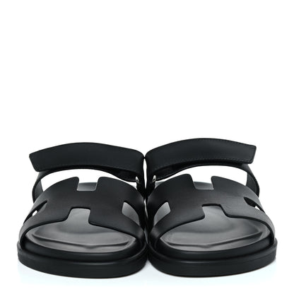 Hermes Calfskin Womens Chypre Sandals 39 Black 2 of 10