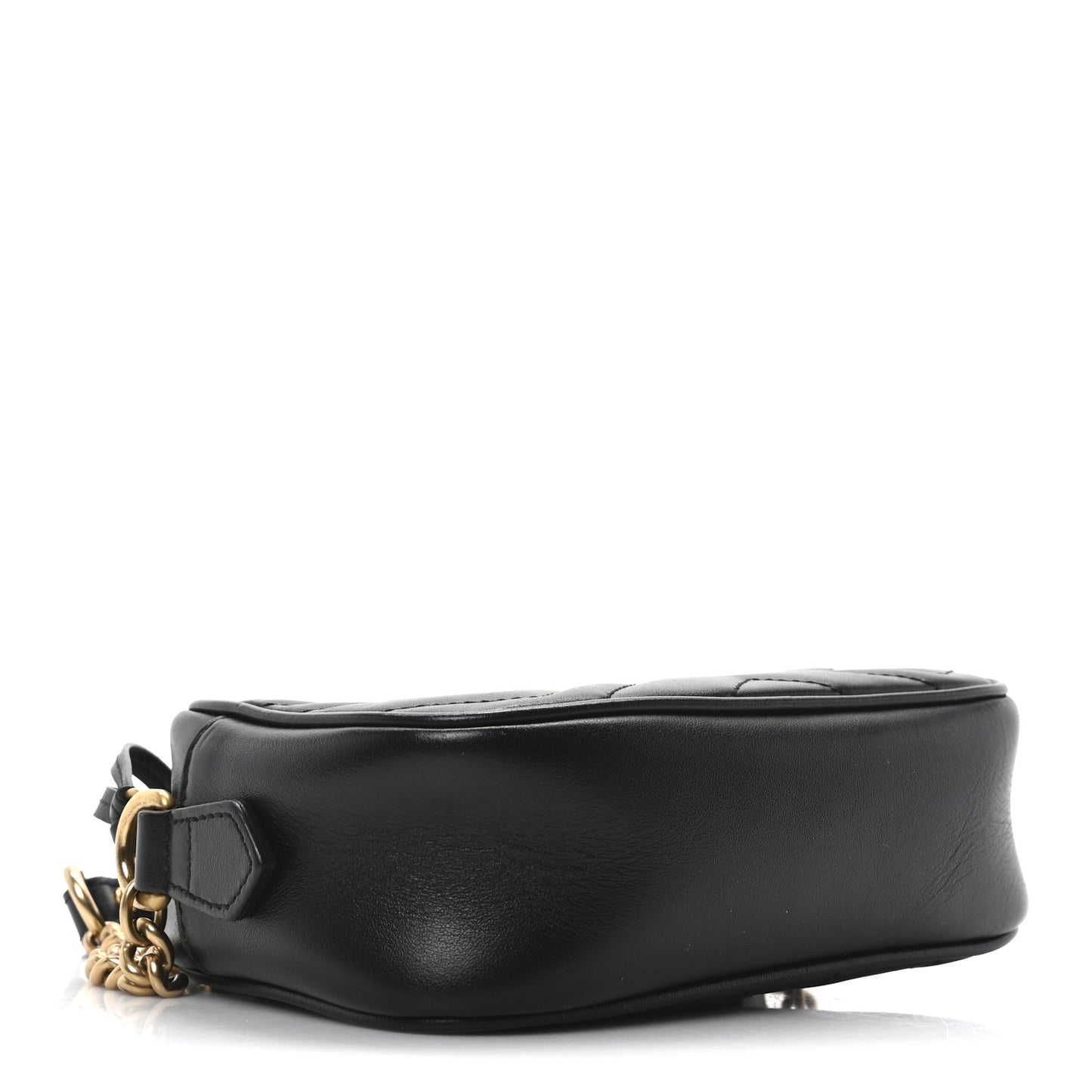 Calfskin Matelasse Mini GG Marmont Chain Shoulder Bag Black