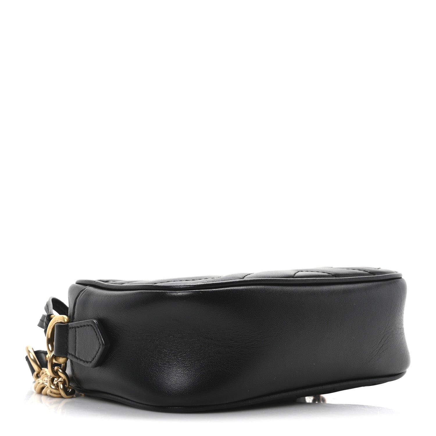 Gucci Calfskin Matelasse Mini GG Marmont Chain Shoulder Bag Black 4 of 10