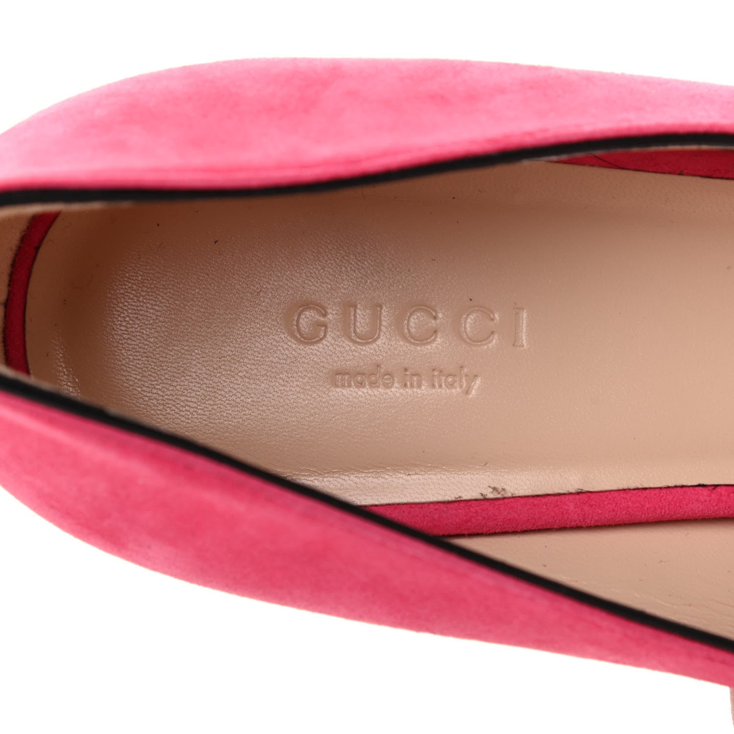 Gucci Kid Scamosciato GG Marmont Fringe 50mm Loafer Pumps 39.5 Hot Pink 6 of 8