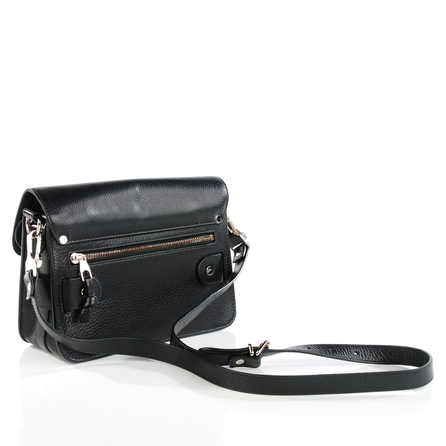 Textured Calfskin Mini PS11 Classic Shoulder Bag Black