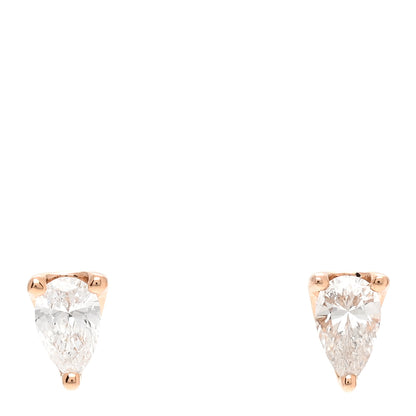 Anita Ko 18K Rose Gold Diamond Pear Stud Earrings 1 of 6