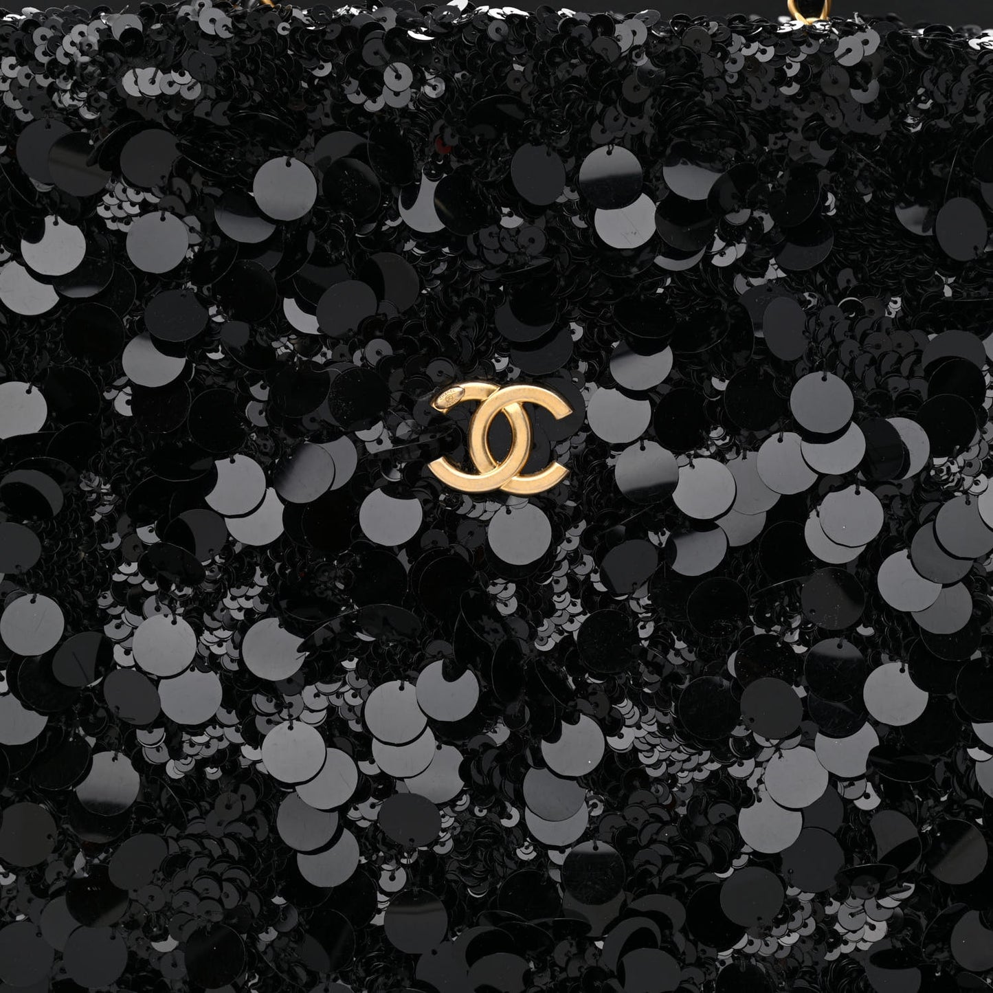 Sequin Shopping Tote Black