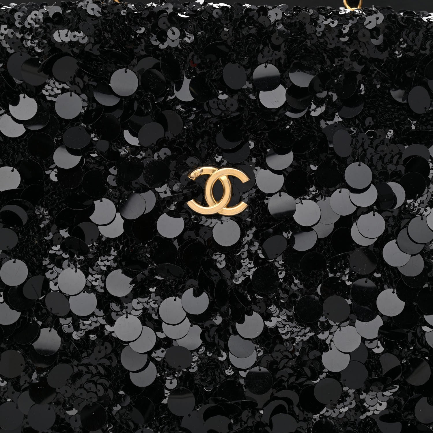 Chanel Sequin Shopping Tote Black 8 of 12