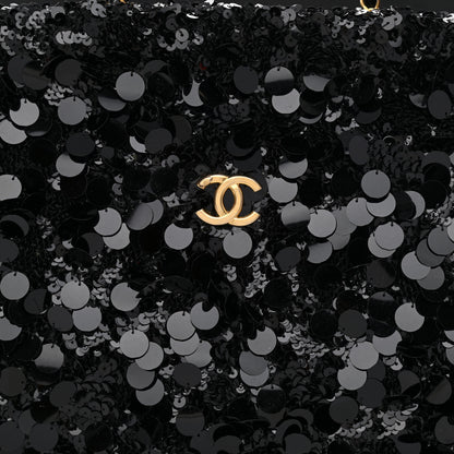 Chanel Sequin Shopping Tote Black 8 of 12