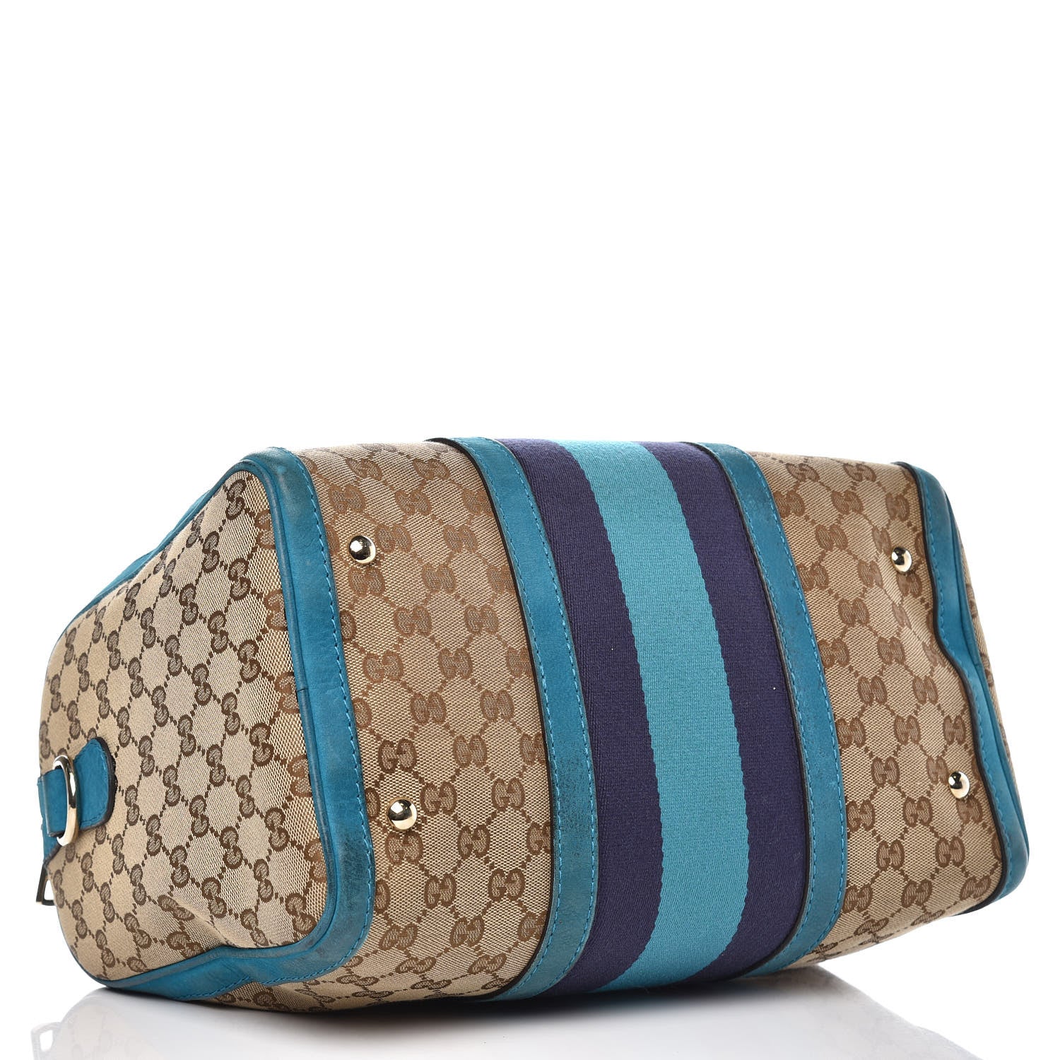Gucci Monogram Vintage Web Medium Boston Teal 4 of 20