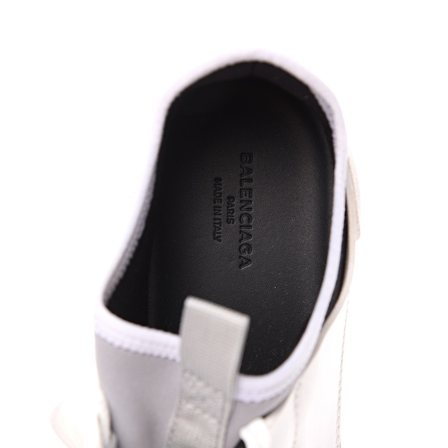 Balenciaga Mesh Calfskin Neoprene Suede Womens Race Runner Sneakers 35 White Black Gris 6 of 8