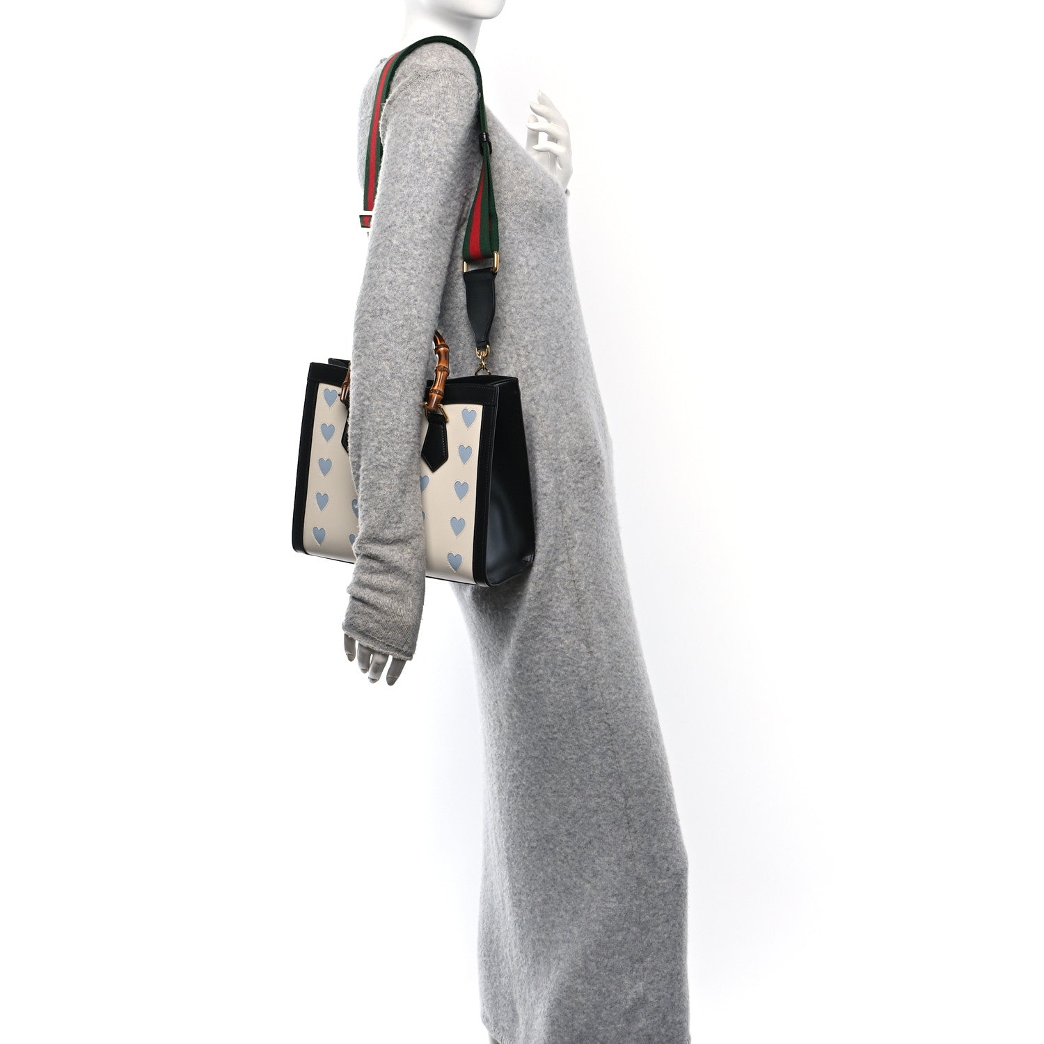 Gucci Calfskin Lovelight Small Diana Tote Bag Mystic White Paradise Cloude Multicolor 2 of 9
