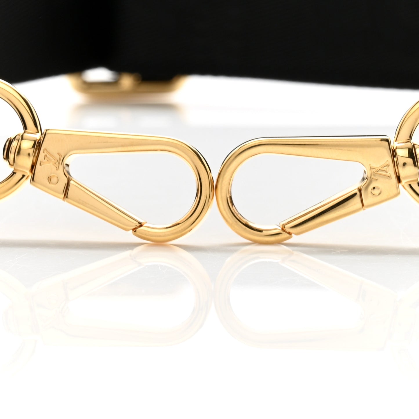 Nylon Calfskin Bubblegram Wallet Strap Black