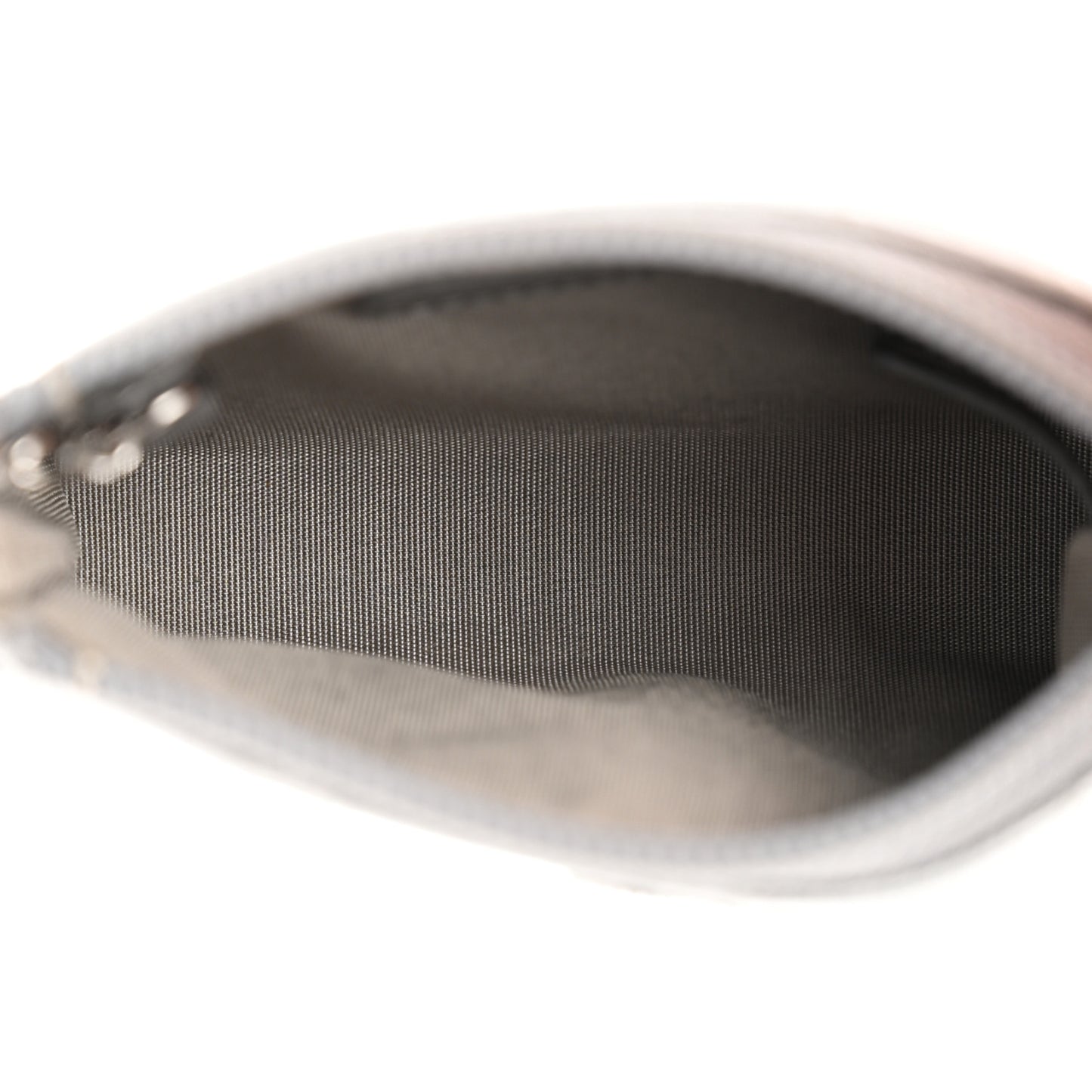 Metallic Aged Calfskin Quilted Palette Key Holder Case Silver