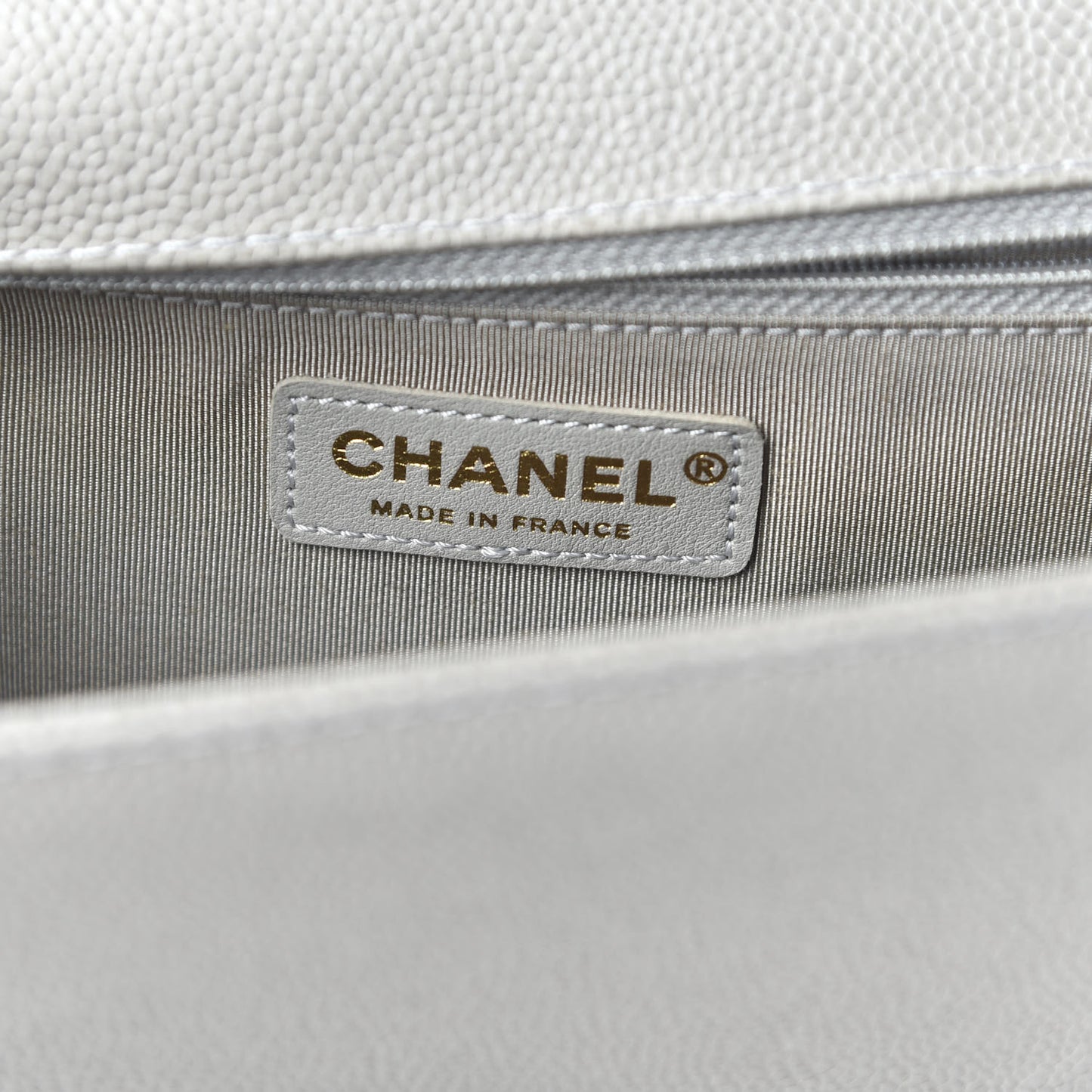 Caviar Quilted New Medium Boy Flap Grey
