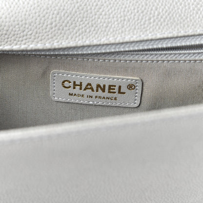 Chanel Caviar Quilted New Medium Boy Flap Grey 8 of 10