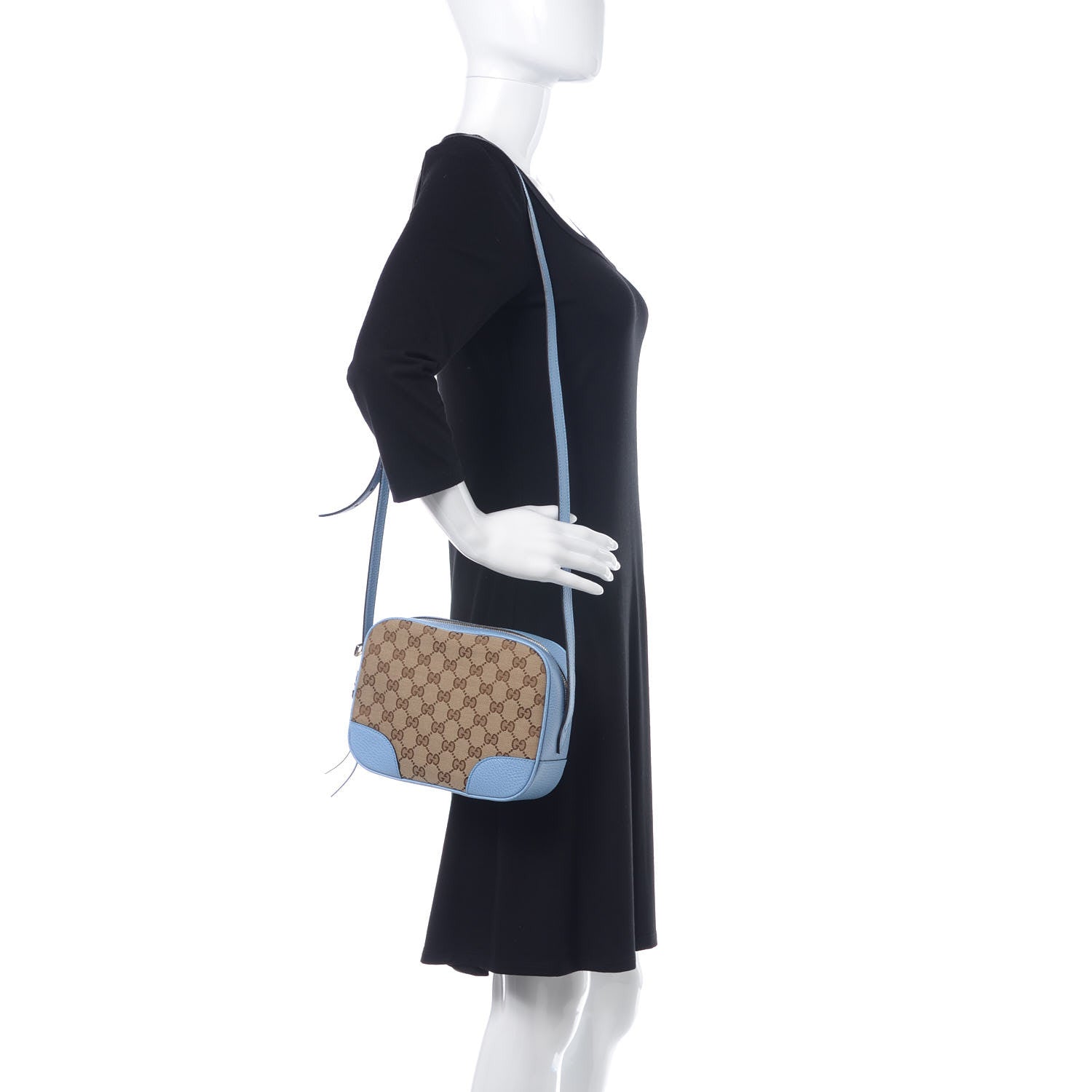 Gucci Monogram Mini Bree Messenger Bag Beige Mineral Blue 2 of 9
