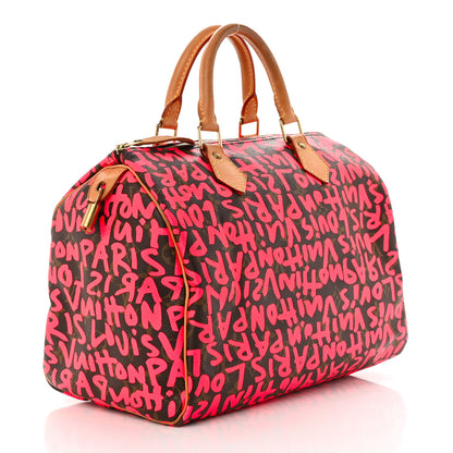 Louis Vuitton Monogram Graffiti Speedy 30 Fuchsia 3 of 14