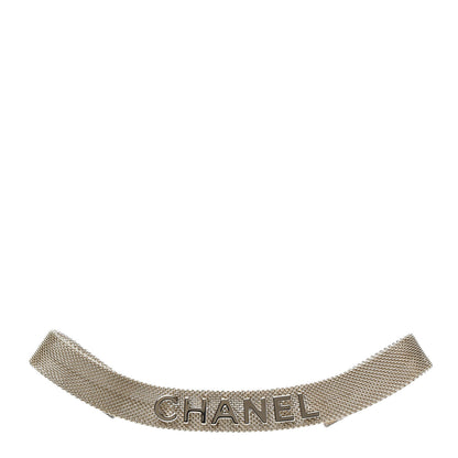 Chanel Mesh Ribbon Choker Necklace Gold 1 of 10