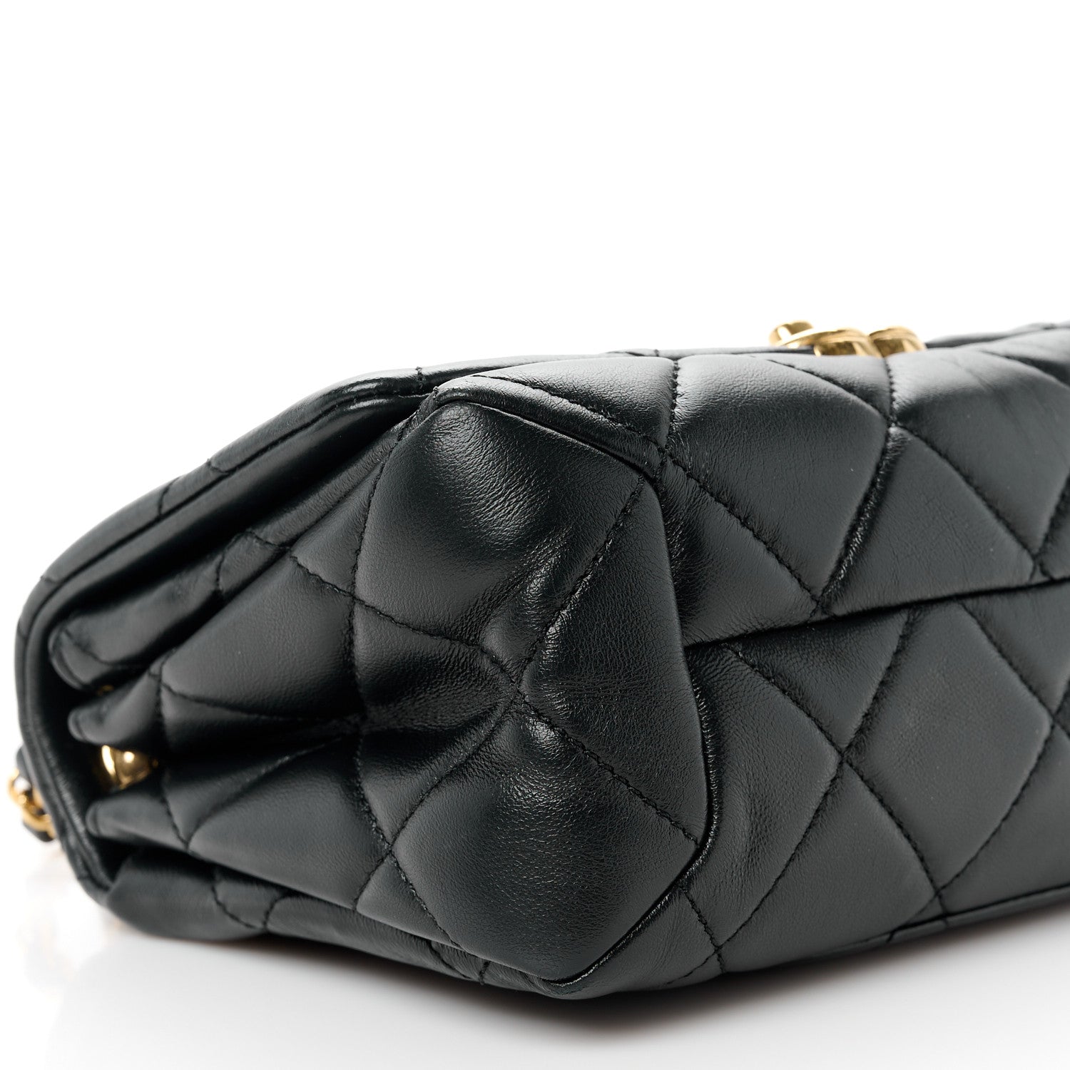 Chanel Lambskin Quilted Small Color Match Flap Black 9 of 10