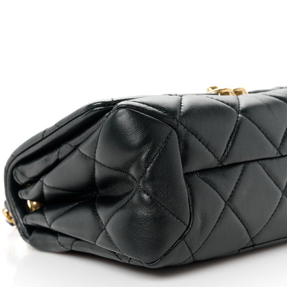 Chanel Lambskin Quilted Small Color Match Flap Black 9 of 10