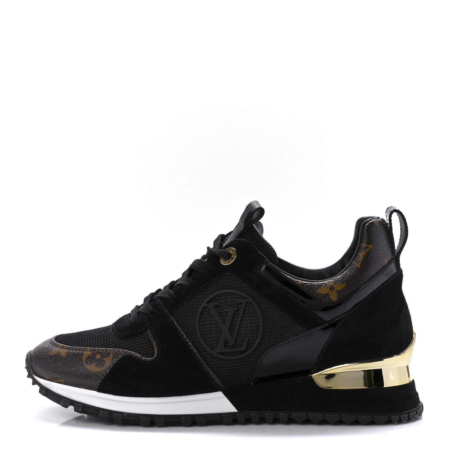 Louis Vuitton Suede Monogram Run Away Sneakers 36 Black 1 of 8