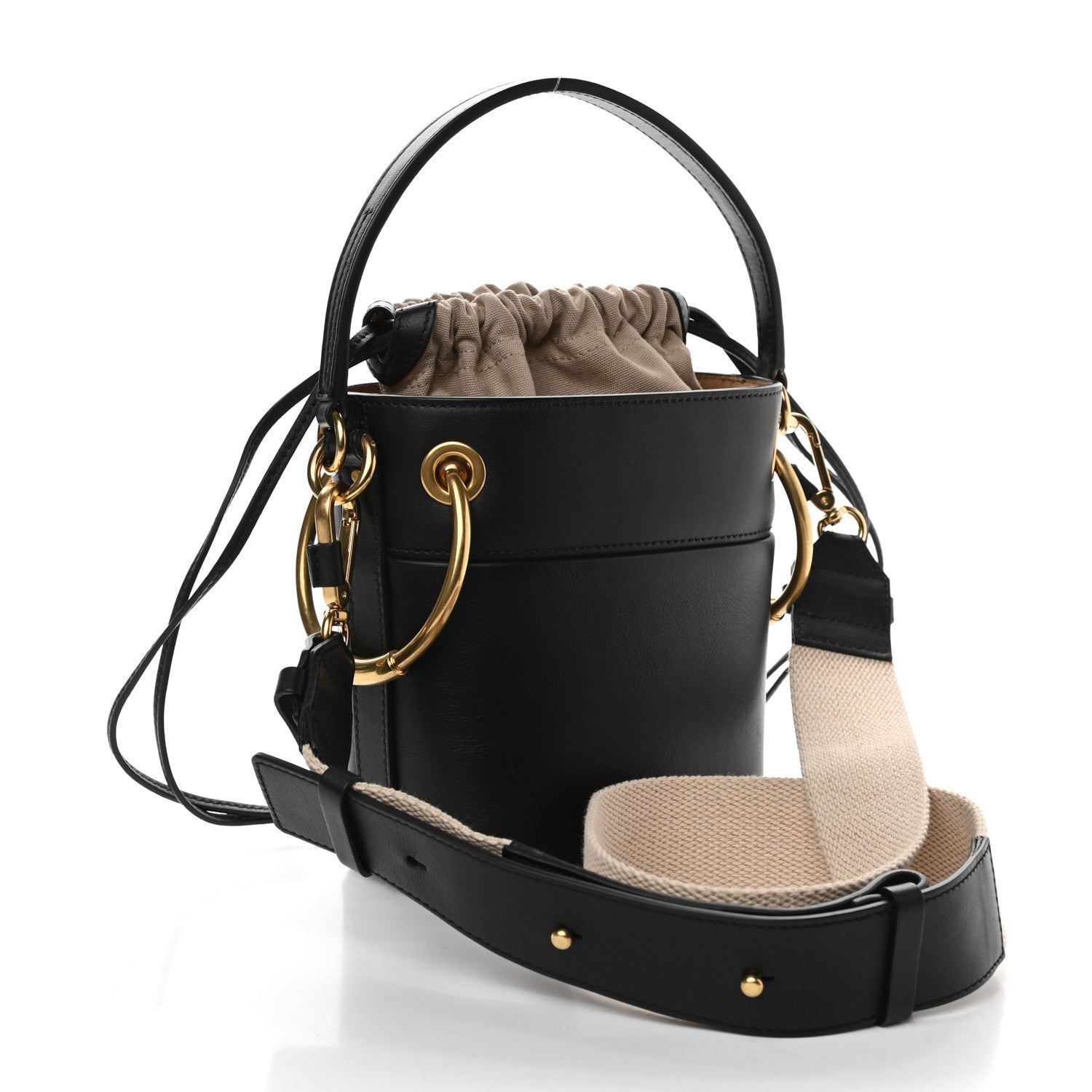 Chloe Smooth Calfskin Mini Roy Bucket Bag Black 4 of 13