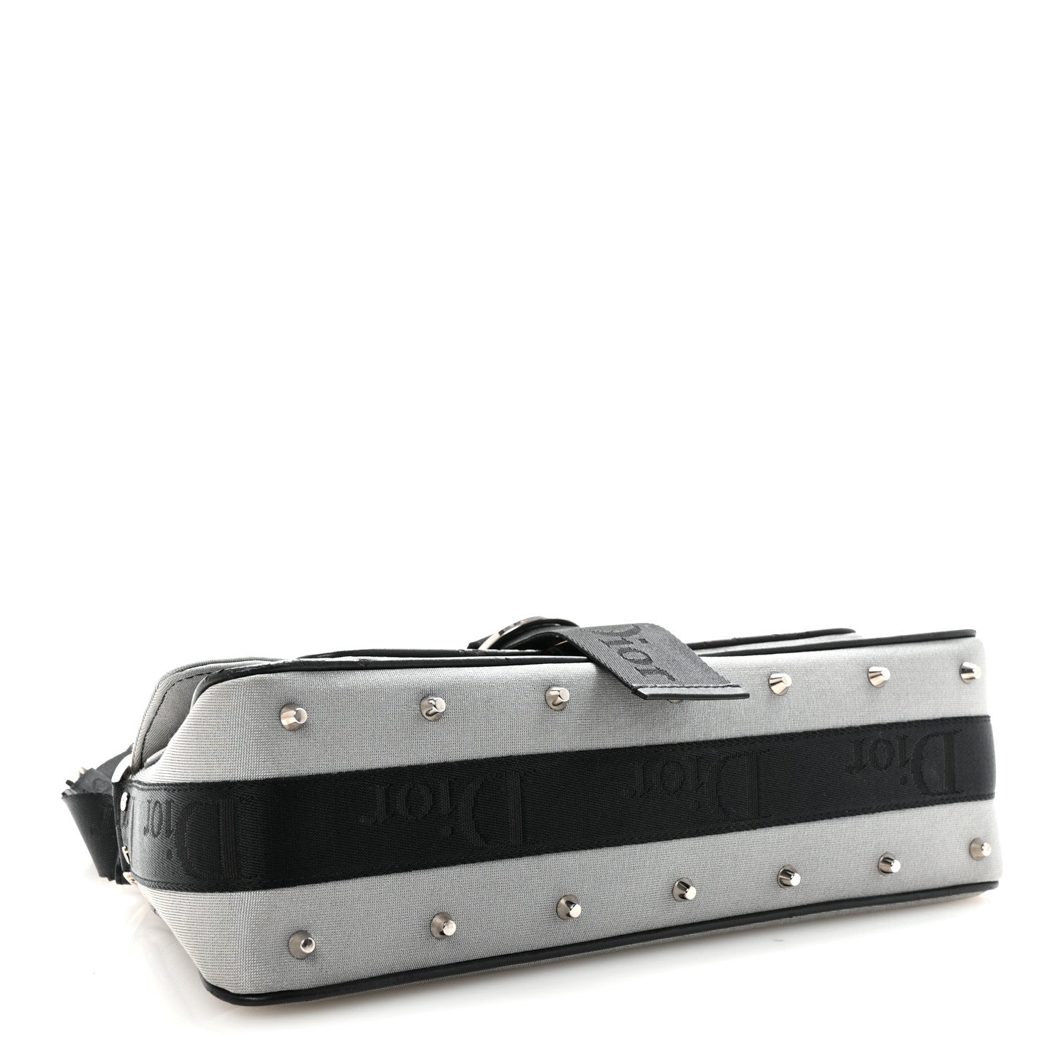 Christian Dior Silk Jersey Crystal Hardcore Bag Grey Black 4 of 10