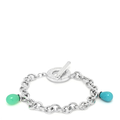 Tiffany Sterling Silver Turquoise Chalcedony Charm Toggle Bracelet 1 of 3