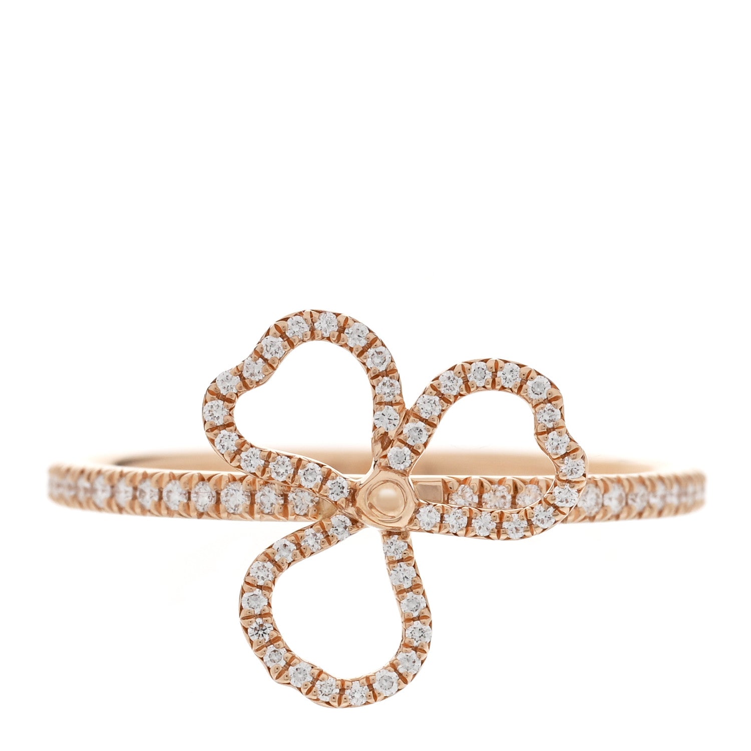 Tiffany 18K Rose Gold Diamond Mini Open Paper Flowers Ring 54 7 1 of 5