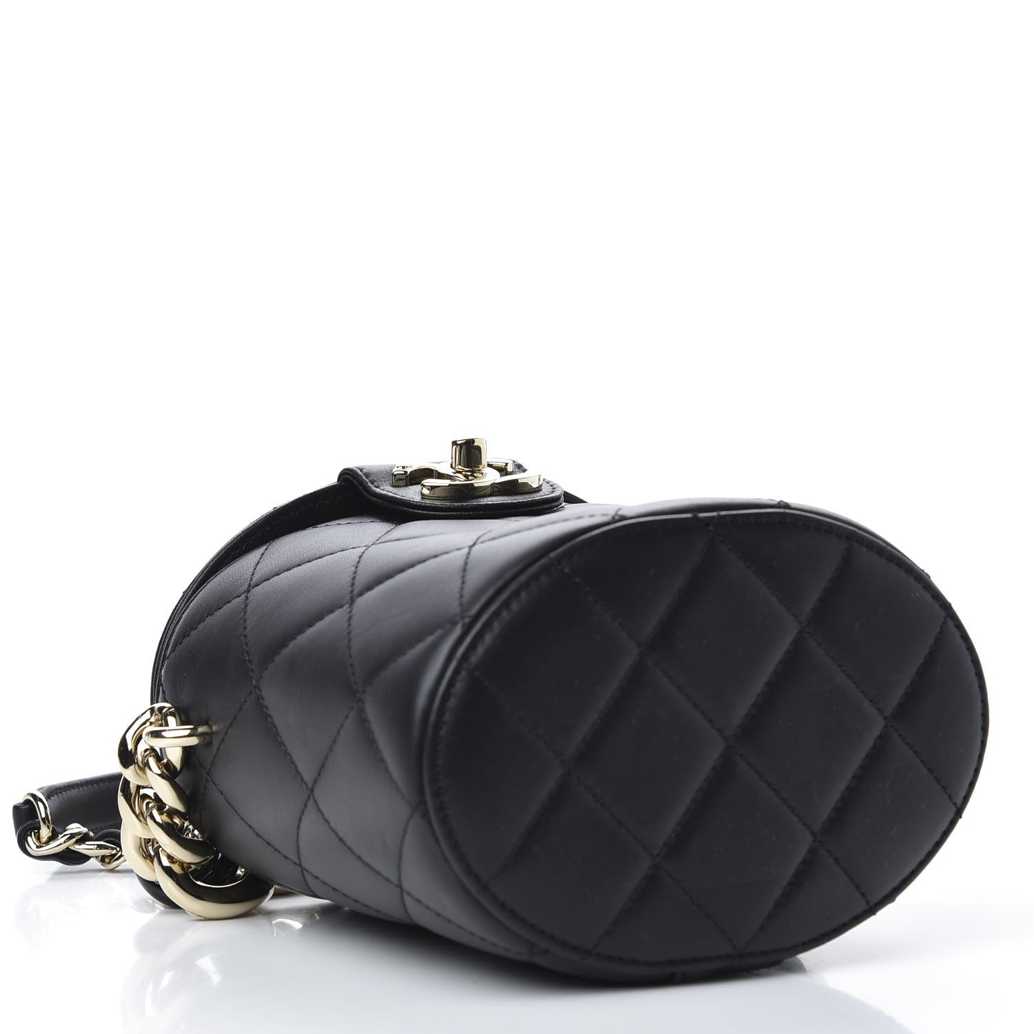 Chanel Lambskin Resin Elegant Chain Vanity Case Black 4 of 10