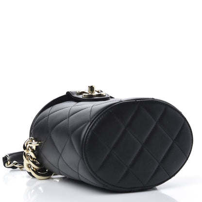 Chanel Lambskin Resin Elegant Chain Vanity Case Black 4 of 10