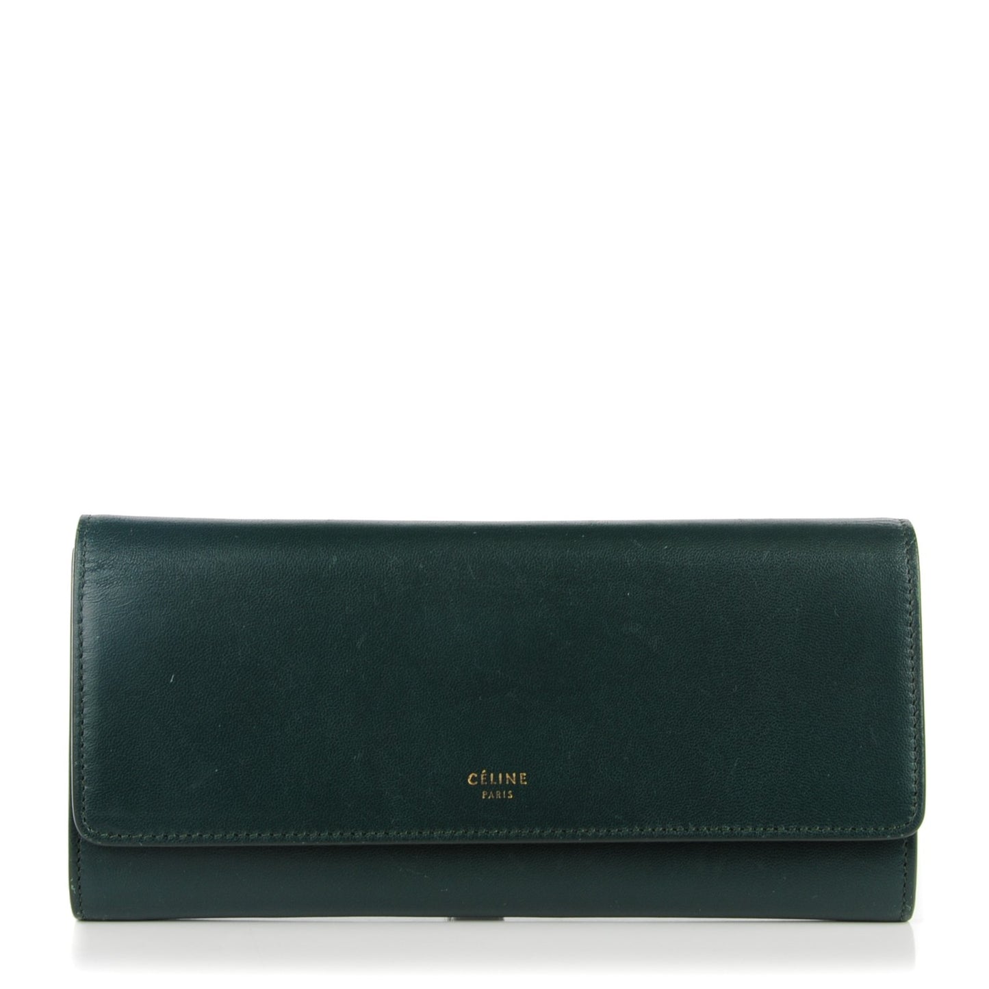 Lambskin Large Flap Wallet Emerald