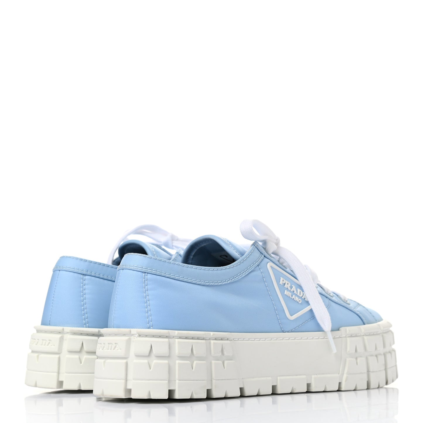 Re-Nylon Gabardine Triangle Logo Double Wheel 50mm Sneakers 40 Cielo