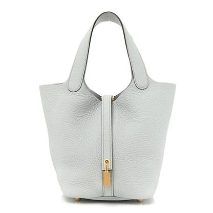 Hermes Taurillon Clemence Picotin Lock 18 PM Bleu Pale 1 of 9