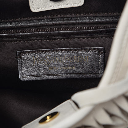 Saint Laurent Suede Boheme Fringe Shoulder Bag Ivory 6 of 10