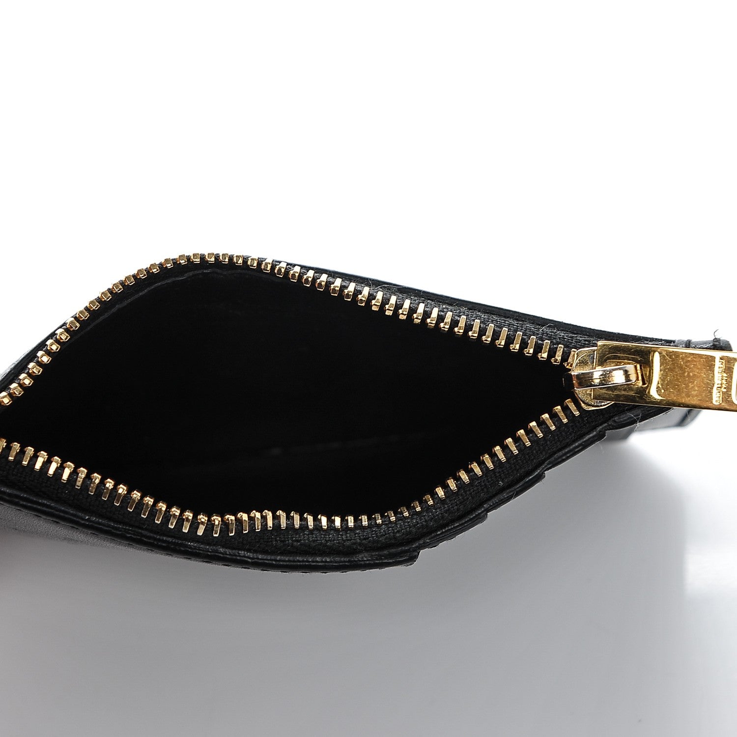 Saint Laurent Calfskin 5 Fragments Zip Pouch Card Holder Black 4 of 5