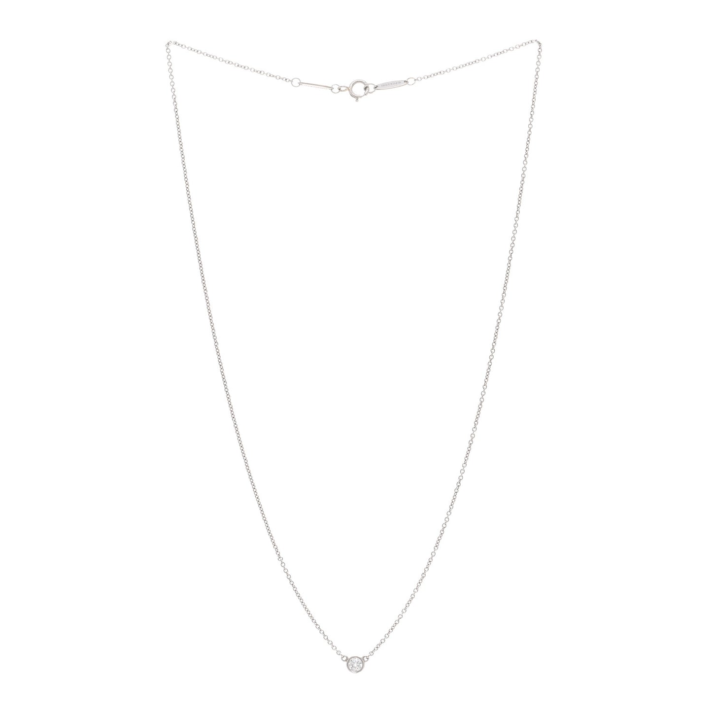 Platinum Diamond .14ct Elsa Peretti Diamonds by the Yard Pendant Necklace