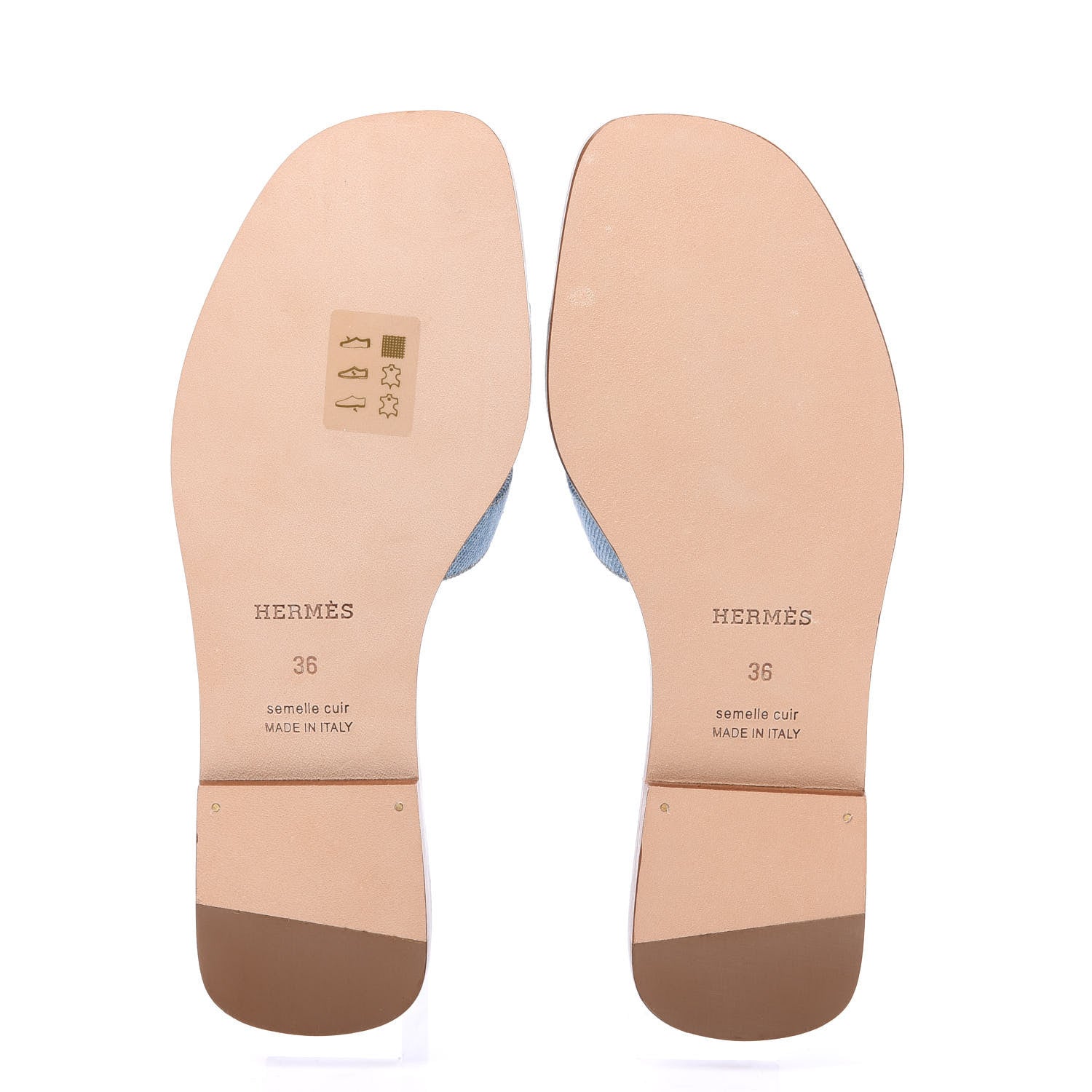 Hermes Denim Canvas Oran Sandals 36 Bleu Clair 5 of 9