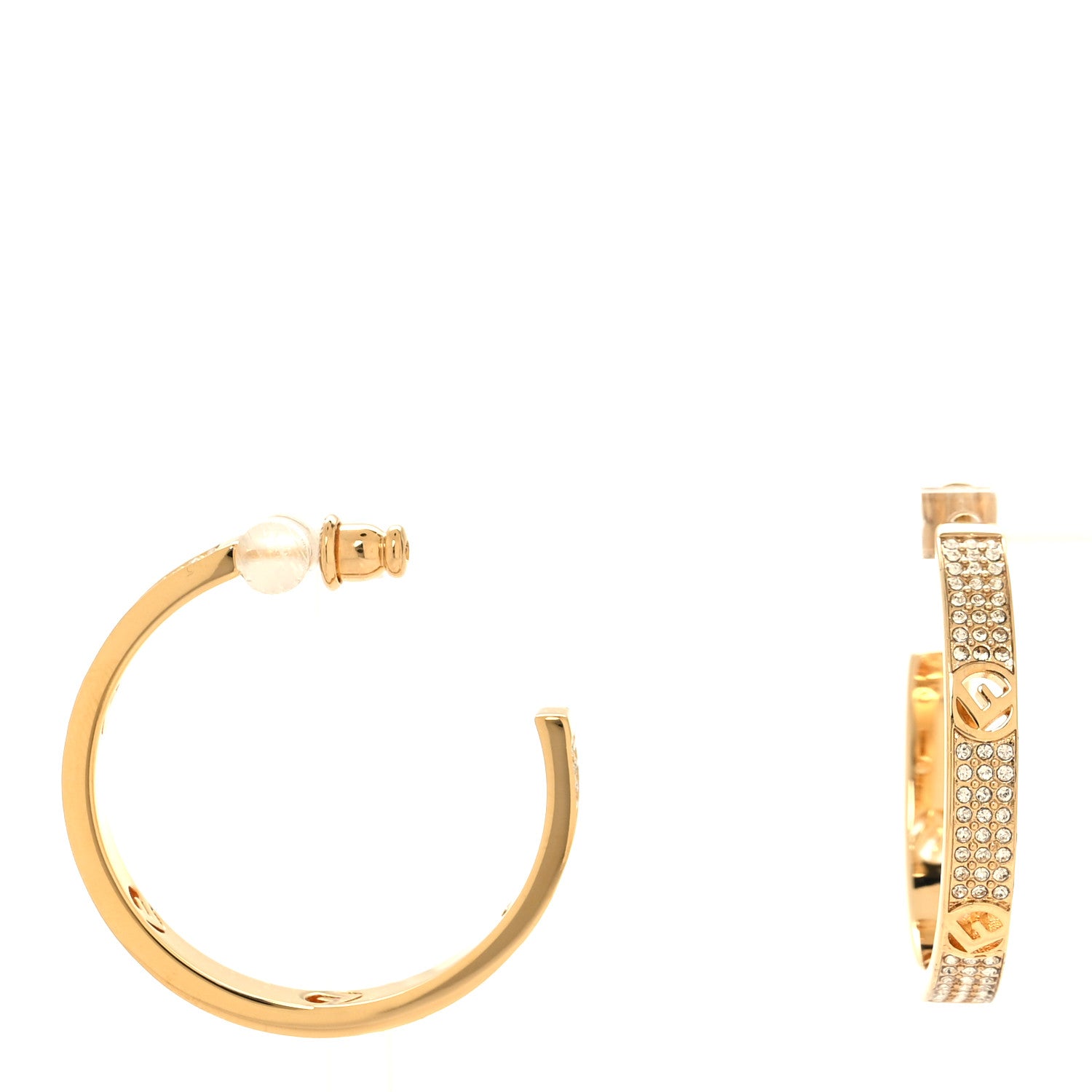 Fendi Metal Crystal F is Fendi Hoop Earrings Gold 1 of 5