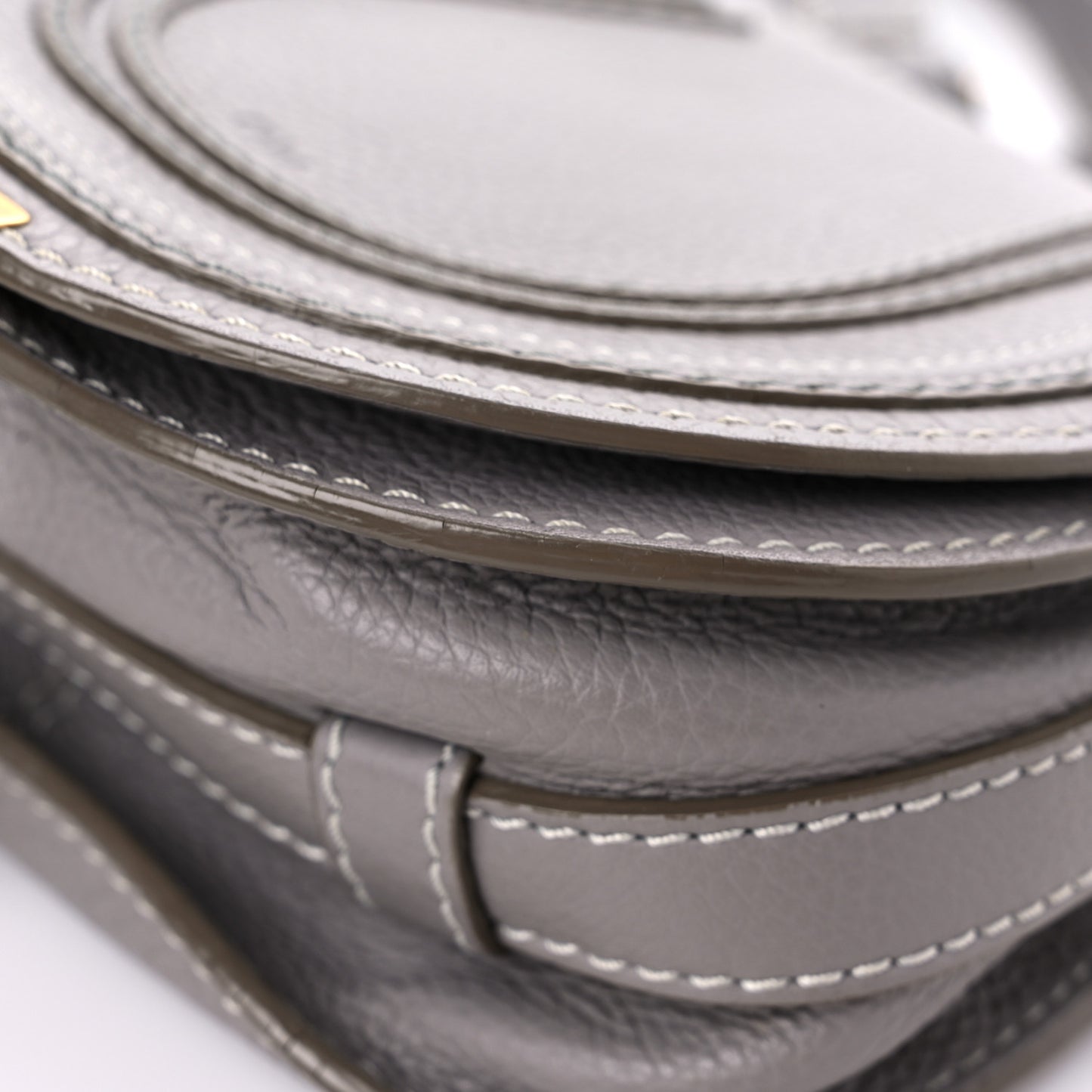 Calfskin Mini Marcie Round Crossbody Bag Cashmere Grey